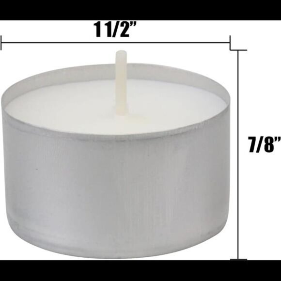 Bulk 50 Pack Unscented Smokeless Long Tea Light Candles with 8 Hour Extended - Picture 6 of 7